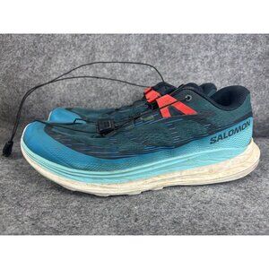 Salomon Ultra Glide 2 Shoes Mens Size 10 Blue Black Trail Running Quicklace